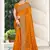 Mustard Zari Embroidered Border Georgette Party Wear Georgette Saree With Blouse Piece