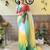 Kimisha women's green georgette sequence saree with unstitched blouse piece