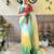 Kimisha women's green georgette sequence saree with unstitched blouse piece