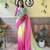 Kimisha women's rani pink georgette sequence saree with unstitched blouse piece