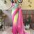 Kimisha women's rani pink georgette sequence saree with unstitched blouse piece