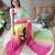 Kimisha women's rani pink georgette sequence saree with unstitched blouse piece