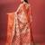 Lookslady Women'S New Woven Design Wedding Style Organza Silk Red Saree With Blouse