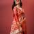 Lookslady Women'S New Woven Design Wedding Style Organza Silk Red Saree With Blouse