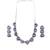 Designer silver plated lavander triangle ad necklace with sparkling cz stones