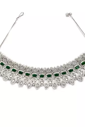 Green ad mango leaf bridal necklace set