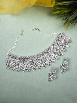 Turquoise blue ad mango leaf bridal necklace set 1