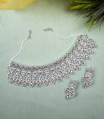 Turquoise blue ad mango leaf bridal necklace set