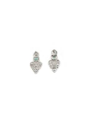 Turquoise blue ad mango leaf bridal necklace set 5