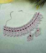 Red ad mango leaf bridal necklace set