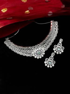 Turquoise blue cz bridal chowker set 1