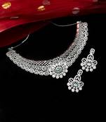 Turquoise blue cz bridal chowker set