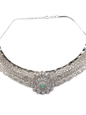 Turquoise blue cz bridal chowker set 4