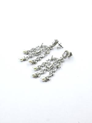 Silver plater american diamond cz party necklace set 5