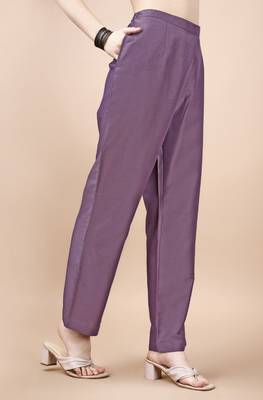  lavender chinon silk solid kurta with pant 3