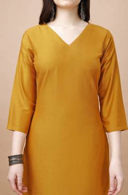  mustard chinon silk solid kurta with pant 5