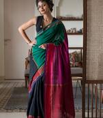 Suta multicolor colourblocked blended cotton tassels saree