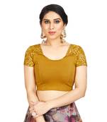 High Neck Silver Full Net Padded Sleeveless Readymade Saree Blouse