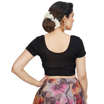 High Neck Silver Full Net Padded Sleeveless Readymade Saree Blouse 2