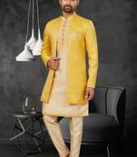 Men's yellow & gold indo western dresses set