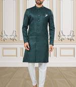 Men's bottle green indo western dresses set