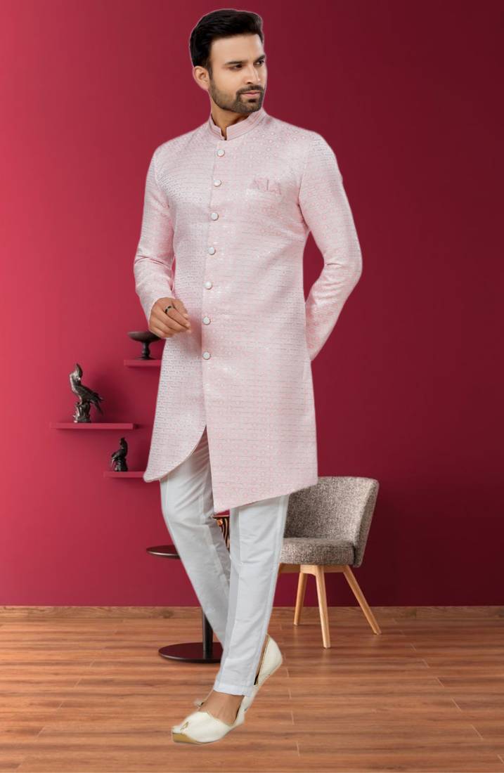 Men's pink indo western dresses set