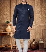 Men's navy blue indo western dresses set