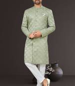 Men's sea green indo western dresses set