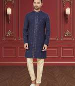 Men's navy blue indo western dresses set