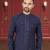 Men's navy blue indo western dresses set