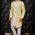 Men's yellow & off white indo western dresses set