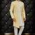 Men's yellow & off white indo western dresses set
