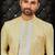 Men's yellow & off white indo western dresses set