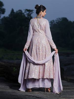 Ethnovog ready to wear mauve embroidered georgette anarkali suit 2
