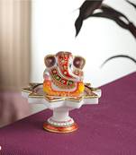 Diwali Decoration Ideas Marble Ganesh Mounted On Lotus Pillar
