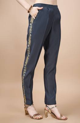  teal viscose blend floral embroidered festive & party co-ord set 4