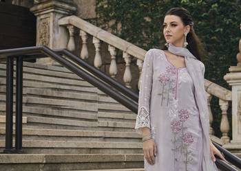 Multy soft organza with embroidery work full stitch fancy suit set 2