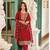 Red pure silk with mirror work full stitch fancy jump suit