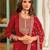 Red pure silk with mirror work full stitch fancy jump suit