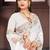 White resham embroidered georgette saree with blouse piece by manu fashion era