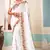 Women'S White Resham Embroidered Georgette Saree With Blouse Piece By Manu Fashion Era