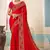 Women'S Red Resham Embroidered Georgette Saree With Blouse Piece By Manu Fashion Era