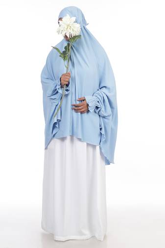 Ana sky blue with sleeves makhna