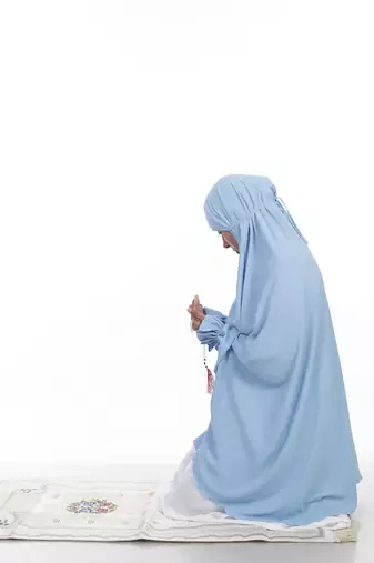 Ana sky blue with sleeves makhna