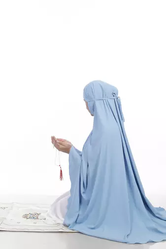 Ana sky blue without sleeves makhna