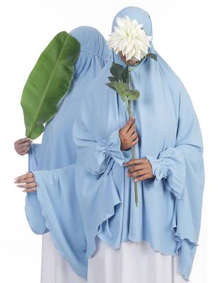 Ana sky blue without sleeves makhna 4