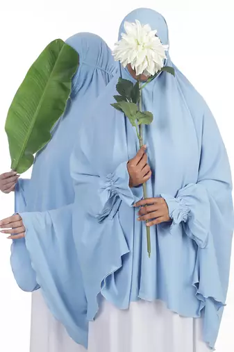 Ana sky blue without sleeves makhna