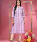 Lavender cotton a-line kurta