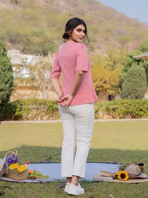  cotton checks printed top with embroidery 3