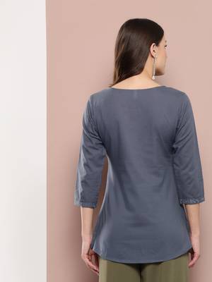  grey chikankari striped regular top 3